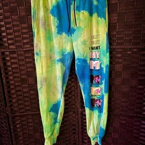 MTV Blue and Green Dynamic Joggers